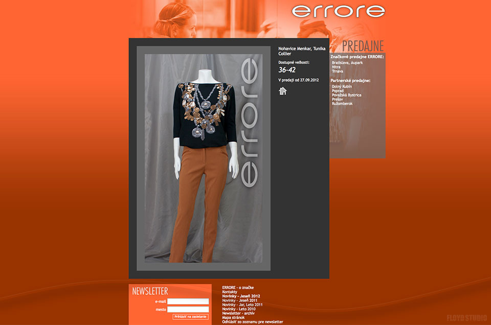Errore - Website design and product photography