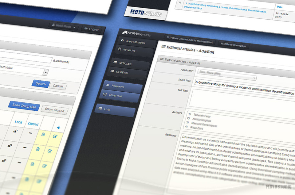 NISPAcee Journal Management Application - Web-based application for management of NISPAcee scientific journal                                                     