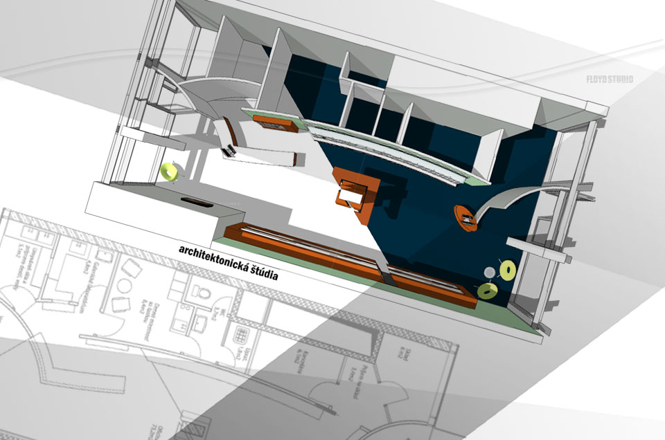 Pharmacy interior proposal in River park - Architecture proposal for interior of pharmacy shop n River park