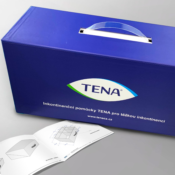 Custom made sampler carry box for Tena products