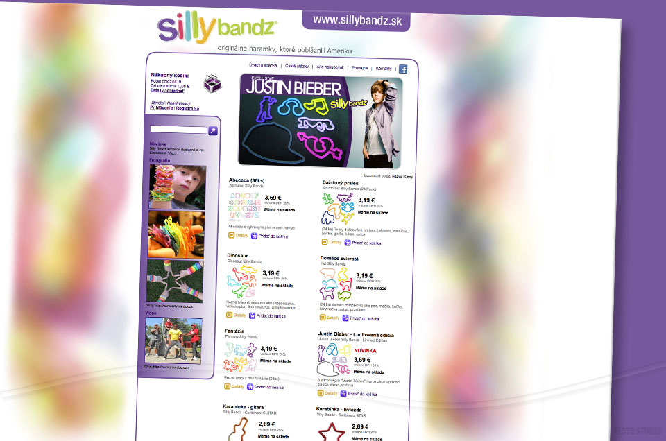 Sillybandz.sk - E-shop design and marketing support for local reseller