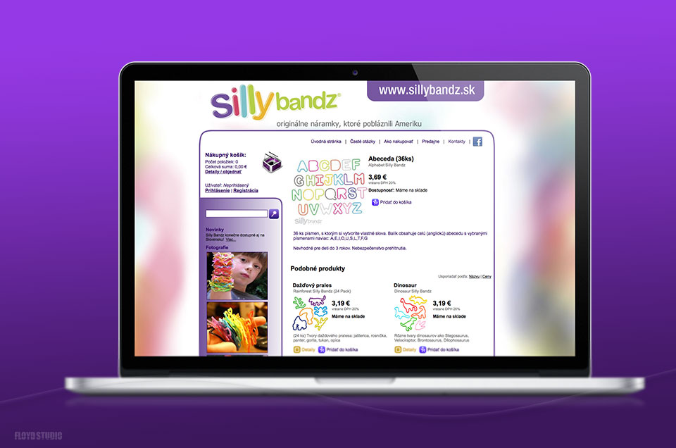 Sillybandz.sk - E-shop design and marketing support for local reseller