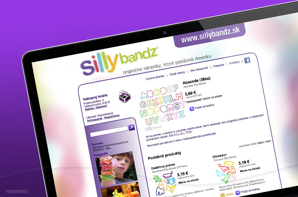 Sillybandz.sk - E-shop design and marketing support for local reseller