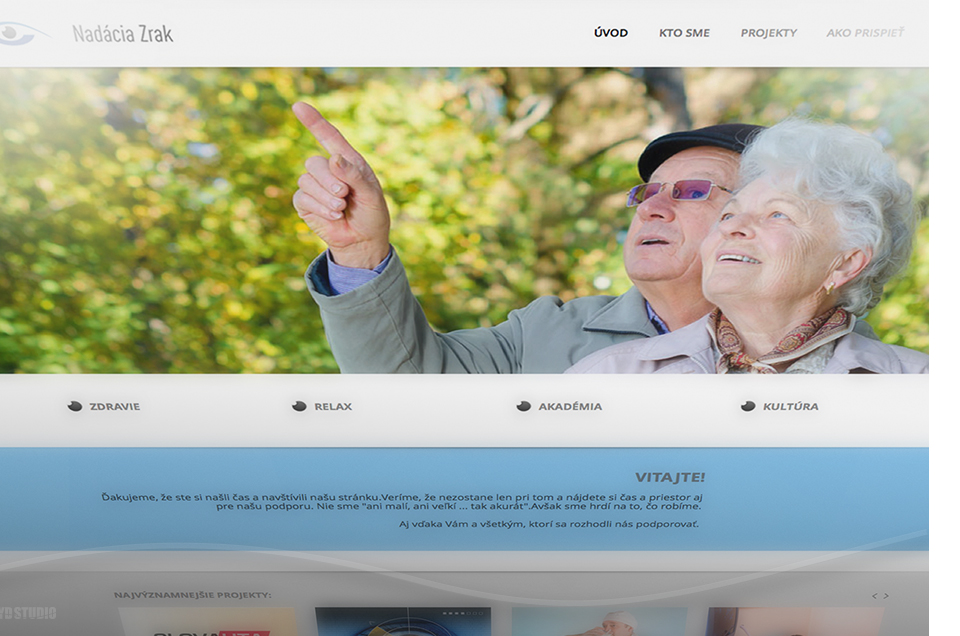 Nadácia zrak - Logo design, responsive website, marketing support...